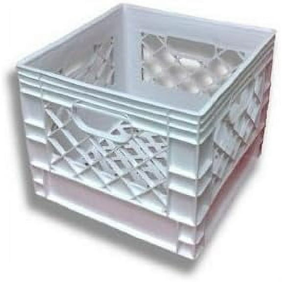 Small White Plastic Milk Crate 13x13x11