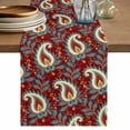 thumbnail image 2 of Boho Cashew Flower on Red Table Runner 90 Inches Long,Kitchen Dining Tablerunners Abstract Ethnic Retro Floral Linen Table Runners Dresser Scarves for Home Dinner Wedding Holiday Party Decor, 2 of 9