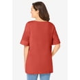 thumbnail image 2 of Woman Within Plus Size Perfect Cuffed Elbow-Sleeve Boat-Neck Tee, 2 of 6