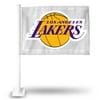 Rico Industries Los Angeles Basketball Double Sided Car Flag - 16" x 19" - Strong Pole that Hooks Onto Car/Truck/Automobile