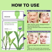 Mooyam 2-Step Mask Set 6 Sheets Natural Skincare Sheet Mask Lemon Rose Tea Tree Essential Face Mask Glowing, Hydrated & Firm Skin