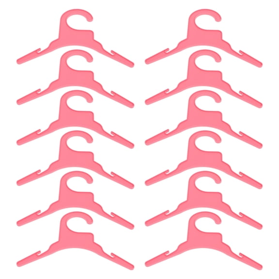 SEWOART Plastic Pet Clothes Hangers, Pink, for Small Pets, Durable and Portable, 12Pcs