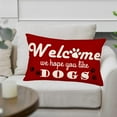 thumbnail image 2 of Dogs Throw Waist Pillow Cases Welcome We Hope You Like Dog Paw Prints 12x20 Inch Lumbar Pillow Cover Cotton Linen Home Decor Rectangular Cushion Cover for Sofa Couch, Black Red White, 2 of 6