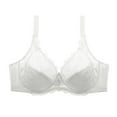 thumbnail image 4 of Lace Bralette Tops Women's Push up Lace Bra, Underwire V-Neck Full Cover Bras Plus Size Support Unpadded Everyday Balconette White 42/95E, 4 of 7