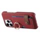 thumbnail image 3 of Y2 For iPhone 16 Pro Max Case Ring Holder Kickstand Card Slot Leather Phone Back Cover - Date Aprico, 3 of 5