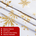 thumbnail image 5 of Alishomtll White Christmas Blackout Curtains Golden Snowflake Foil Print Room Darkening Window Drapes, 52" x 84"L, Set of 2 Panels, 5 of 7