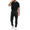 thumbnail image 2 of INSPIRE CHIC Metallic Pants for Men's Drawstring Waist Shiny Sequin Joggers 30 Black, 2 of 5
