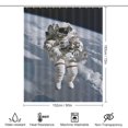 thumbnail image 2 of Astronauts in Space Shower Curtain for Bathroom with 12Hooks, Polyester Fabric Thick Shower Curtain Washable Waterproof Curtain, 2 of 8