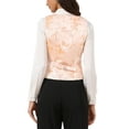 thumbnail image 3 of INSPIRE CHIC Vintage Vest for Women's Button Up Jacquard Steampunk Suit Waistcoat with Pockets XS Apricot, 3 of 6