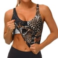 thumbnail image 3 of Fotbe Leopard On Tree Branch Sujetador Deportivo Largo sin Aros para Mujer con Almohadillas y Soporte Medio, Transpirable y Absorbente, Camiseta Tipo Chaleco o Tank Top-X-Large, 3 of 8
