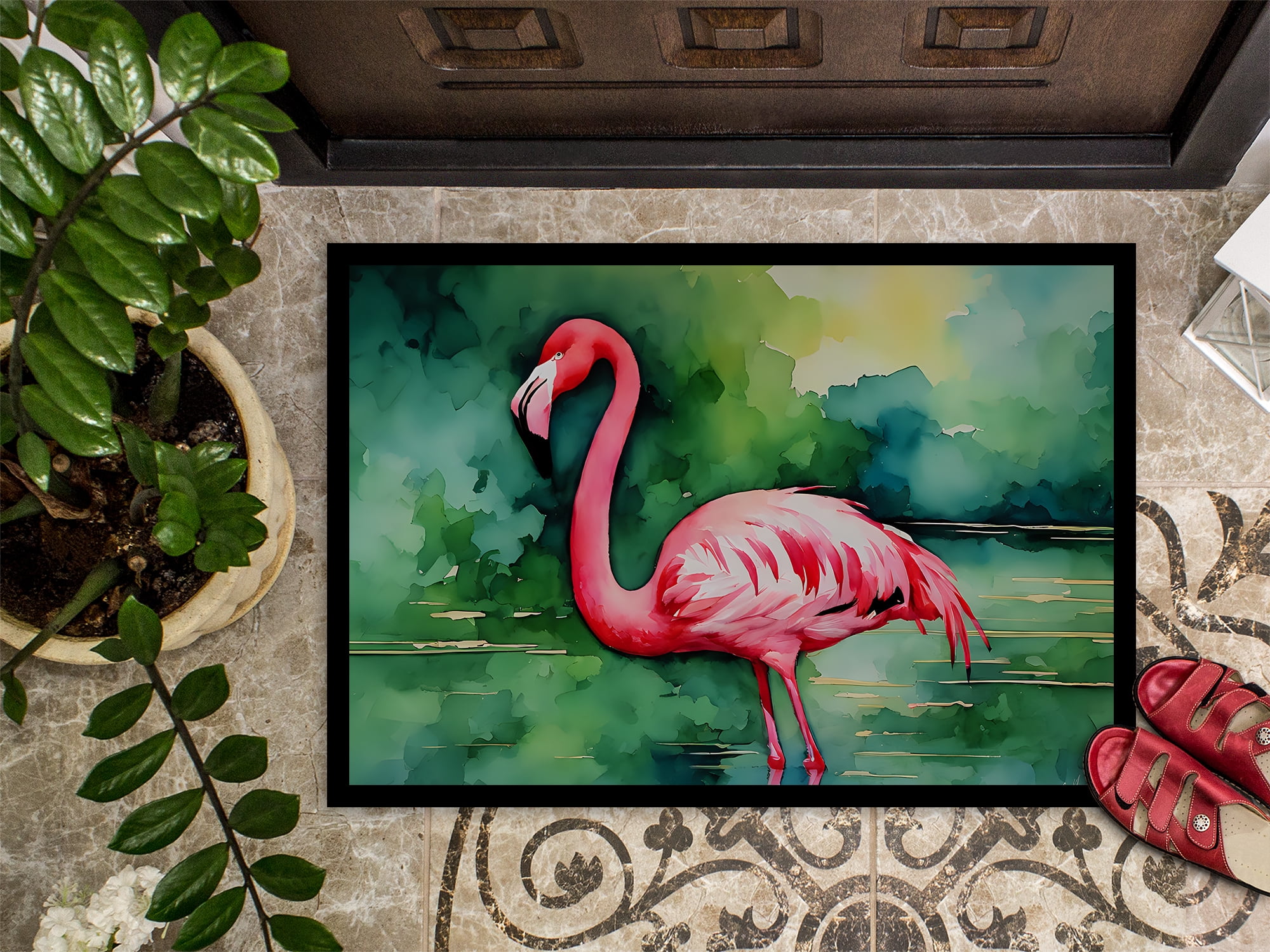 Carolines Treasures DAC2858MAT 18 x 27 in. Unisex Flamingo Doormat