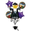 Anagram Congrats Bright Grad Graduation School Colors 7pc Balloon Pack, Purple
