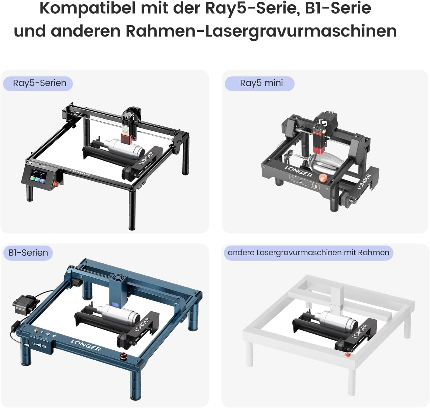 Longer Laser Engraver New-Rotary Roller, Y-axis 360° Rotation, Compatible with Other Brands of Engraver，a Good Partner for Laser Engraving Machine