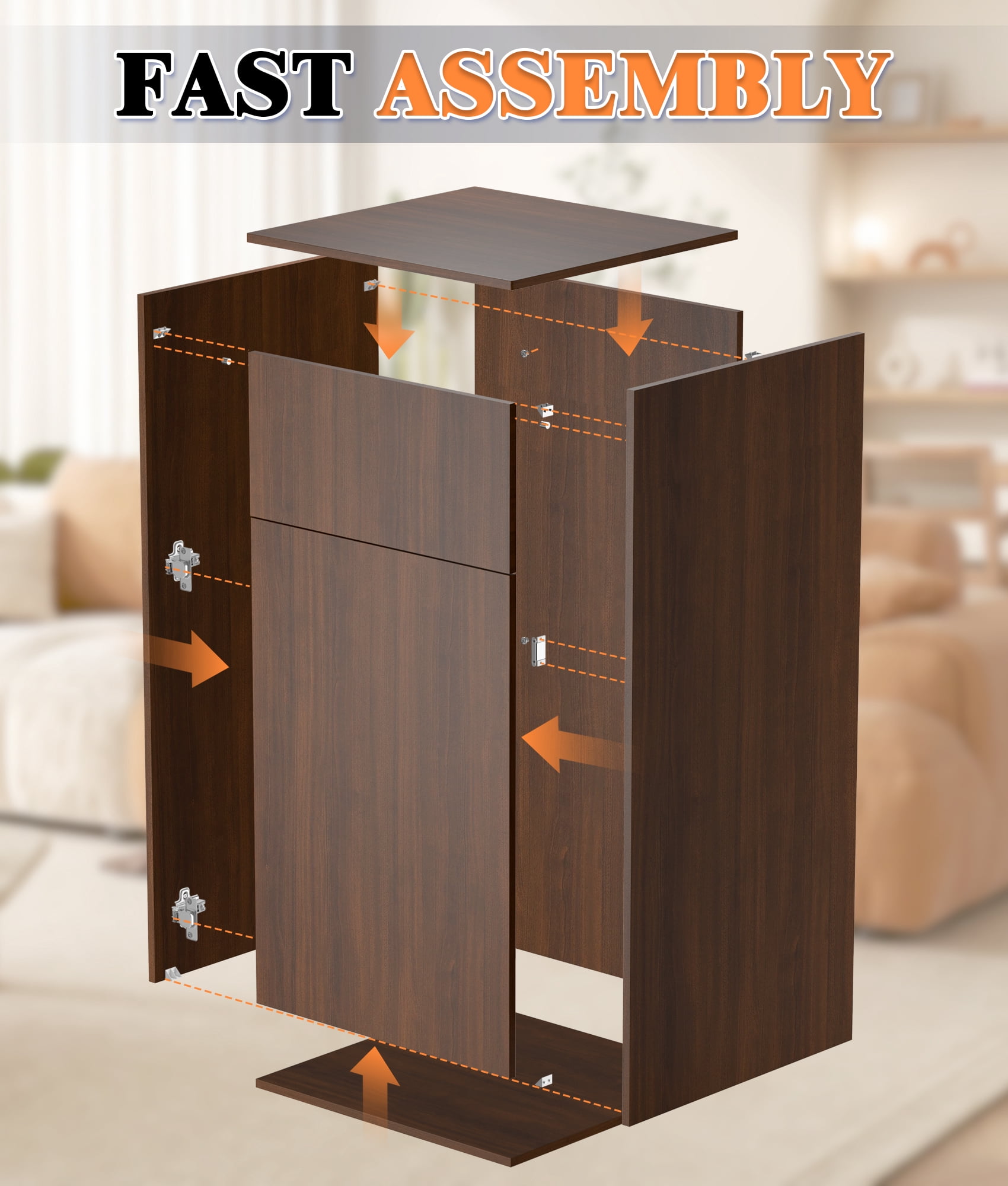 Esheno Kitchen Trash Cabinet 50 Gallon 2 PCS Wood Commercial with Odor Control Adjustable Hinges Magnetic Door Waterproof for Restaurant Cafe