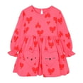 thumbnail image 4 of HILEELANG little Girls Cotton Dress 2-7T, 100% Soft Cotton, Long Sleeve Cute Heart Print Casual Princess Outfit 6T, 4 of 6