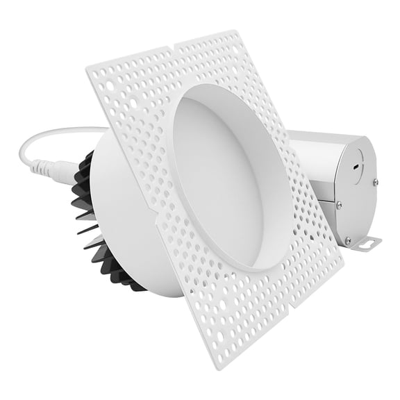 LUXRITE 4 In. LED Regressed Trimless Spotlight, Push N Lock, 5CCT, 25W, 1950LM, CRI 90, Dimmable, 120-277V, ETL Listed