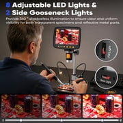 BEBANG 7 Coin Microscope for Adults, 1080P Ips Digital Microscope with 8 Adjustable LED Lights, 2 Flexible Side Lights, PC View Compatible with Windows, Ios, 32GB