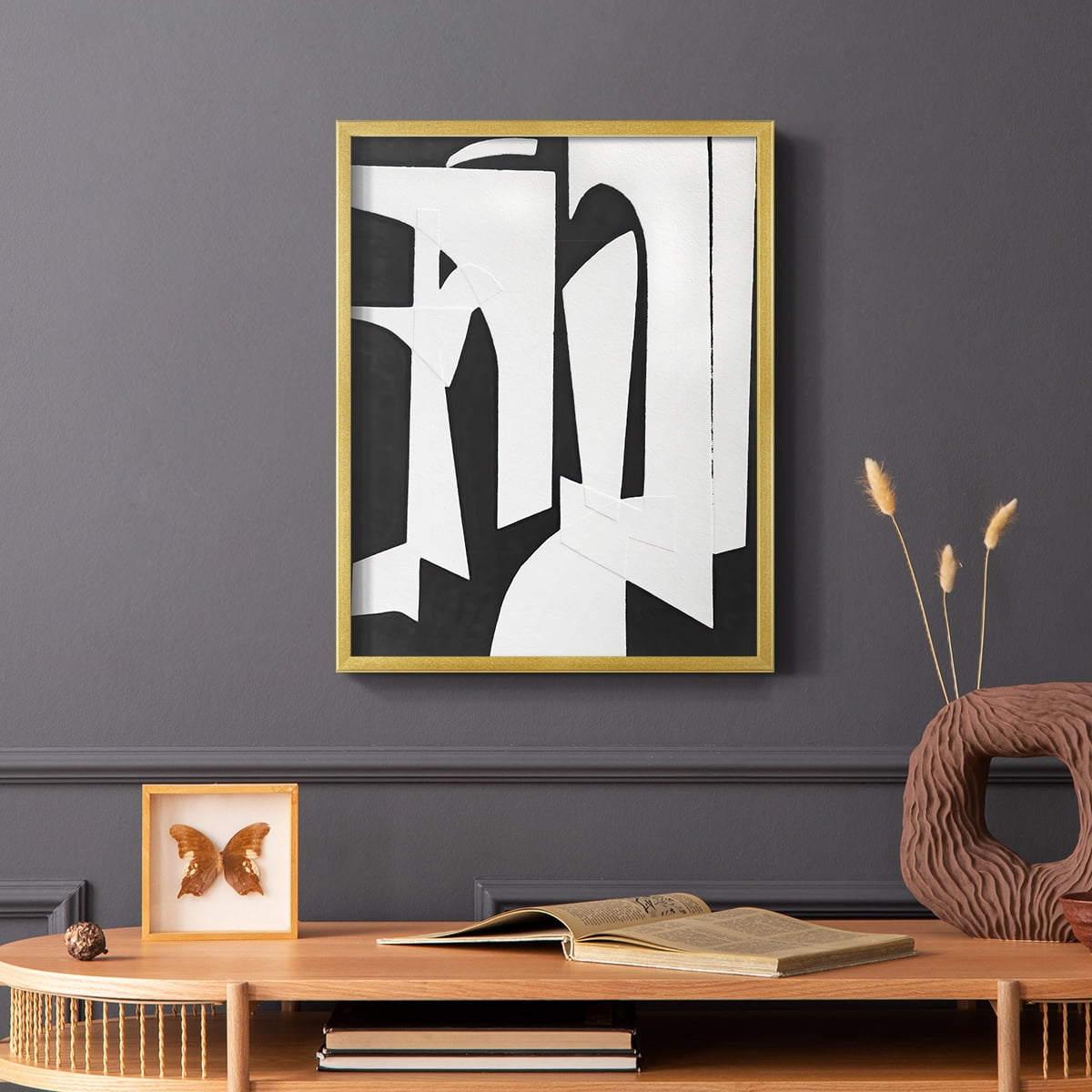 Spanish Arches II Framed Print in Gold Solid Wood Framed Print No Nail Hanging