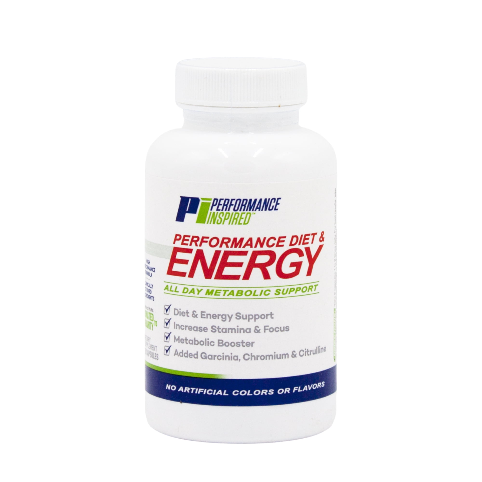 Performance Inspired Nutrition - Energy & Diet Performance Capsules - Contains Green Coffee & Tea Extract - Garcinia Cambogia - 60 Count
