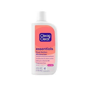 CLEAN & CLEAR Dual Action Oil-Free Moisturizer 4 oz (Pack of 4)