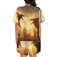 thumbnail image 3 of Lsque Castle Cool Fire Dragon Women's Short-Sleeved Pajama Set - 2 Piece Soft and Lightweight Sleepwear Set-3X-Large, 3 of 9