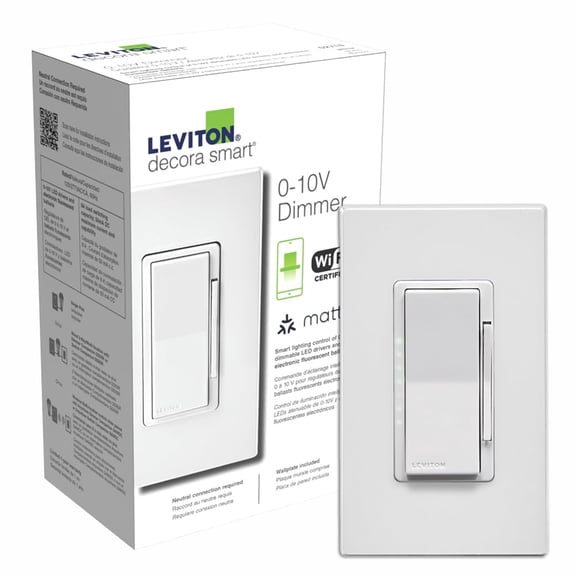 Interruptor regulador inteligente Leviton Decora D2710-1BW 0-10 V WiFi