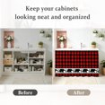 thumbnail image 6 of Red Black Plaid Cabinet Curtains 27.6"W x 35.4"L, Country Vintage Bear Buffalo Gingham Under Sink Skirt for Bathroom Vanity Kitchen Self Adhesive, Dust-Proof Privacy Curtain for Closet Shelves, 6 of 9