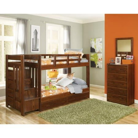 woodcrest heartland reversible stairway bunk bed - walmart woodcrest heartland reversible stairway bunk bed - walmart