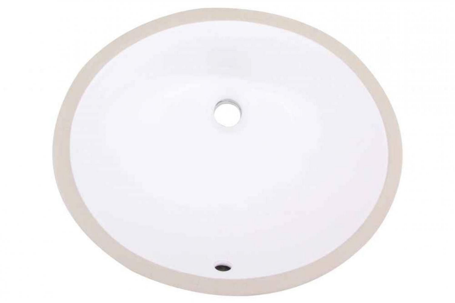 Imaginations américaines 19,375 pouces. L 15,75 pouces Lavabo de salle de bain sous plan ovale certifié CUPC de couleur blanche