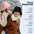 thumbnail image 2 of Faux Fur Bucket Hat for Winter – Fluffy Warm Furry Fisherman Cap with Adjustable Headband | Unisex Lightweight Sun Protection Hat for Casual, Travel, Skiing & Outdoor Activities, 2 of 12