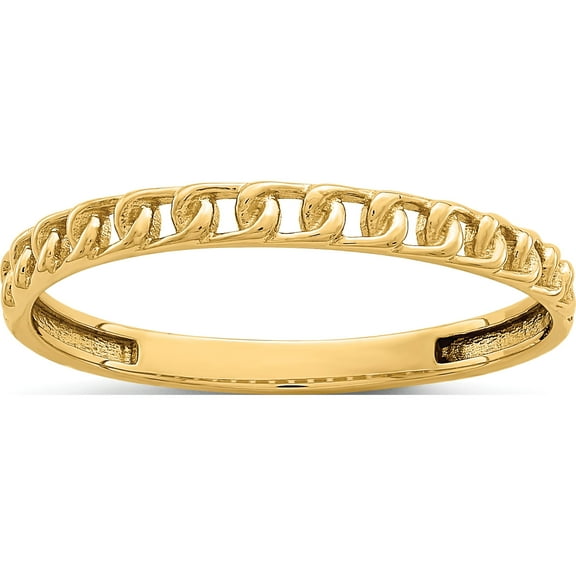 14K Yellow Gold Link Design Ringsize 4.5 - Jbsp
