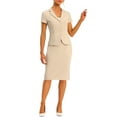 thumbnail image 2 of Junior's  2 Piece Suit Set Short Sleeve Blazer Jacket Pencil Skirt, 2 of 5