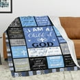 thumbnail image 2 of Christian Gifts for Men Blanket - 60''''x50'''' - I Am a Child of God Blankets Gift - Inspirational Religious Gifts for Dad, Son, Brother, Him - Christian Gifts, Catholic Spiritual Gifts for Men, 2 of 6