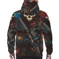 thumbnail image 7 of Honeii Vibrant Skull Soldier Pattern Mens Hoodies Men's Loose Sleeve Sweatshirt,Pullover Hooded Sweatshirt for Men,Essentials Hoodie-Large, 7 of 7