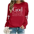 thumbnail image 4 of Christian Sweatshirts for Women 2025 God Is Still Writing Your Story Sweatshirt Long Sleeve Crewneck Pullover Tops, 4 of 6