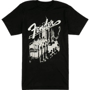 Genuine Fender Guitars Vacuum Tubes T-Shirt, Black Medium #9190125406