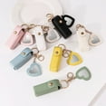 thumbnail image 2 of Lipstick Clip Keychain Pendant with Mirror Imitation Leather Lip Gloss Holder Heart-Shaped Pendant Alloy Key Ring, 2 of 8