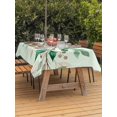 thumbnail image 3 of Outdoor Tablecloth with Umbrella Hole for Patio/Picnic/Party/Camping, Pastoral Leaves Waterproof Table Cloth Rectangle Table Cover Washable, Green Branch Summer Berry Forest Simple (60"x 120"), 3 of 8