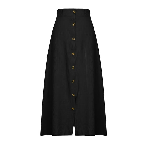 Vestido con abertura de algodón y lino para mujer: cintura media, largo medio, color liso, adecuado para verano/otoño, tallas S-XXL (cintura/cadera/longitud)