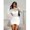 White, variant on Women's Solid Color Contrast Mesh Pleated Sexy Mini Dress, White, Sizes