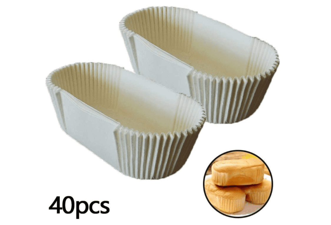 Topboutique 40 Pcs Baking Cup Paper Loaf Pan Liners Disposable Non
