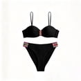 thumbnail image 6 of UTSJKR Women's 2026 Hard Cup Backless Bikini Set, Tape Detail Two Piece Bathing Suit, European Cross Border Beach Swimwear Black L, 6 of 7