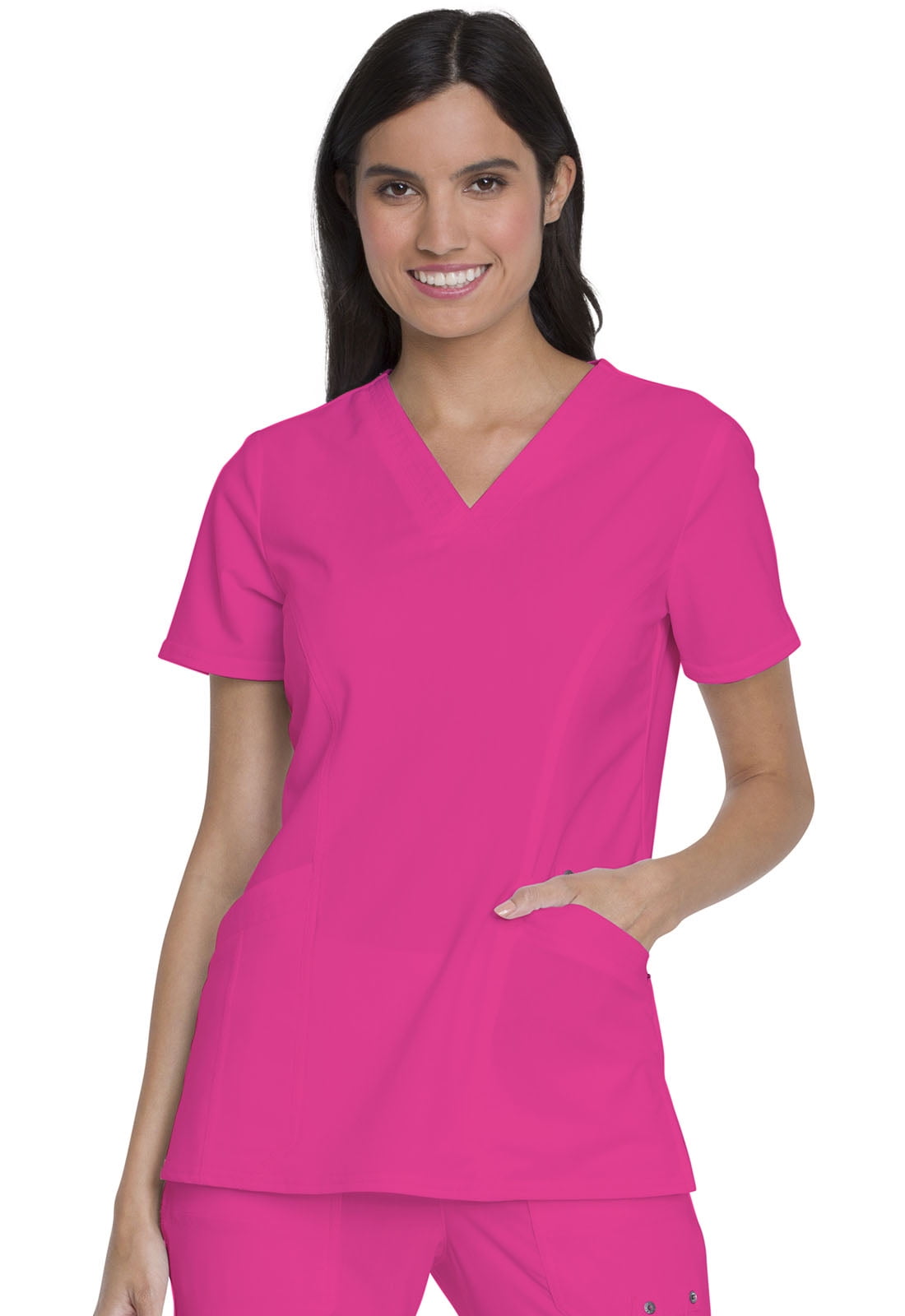 Dickies Advance Medical Scrubs Top for Women VNeck With Patch Pockets