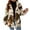 Brown, variant on Tbopshirt Womens Fleece Jackets Coats,Fleece Cardigans for Women Winter Long Sleeved Hooded Warm Plush Jacket with Cow Print Zipper Sweatshirt,Fuzzy Fleece Cardigan Jackets Women