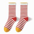thumbnail image 2 of Yuanlong Womens Crew Socks Color Block Stripe Mid Calf Socks Soft Breathable Comfort All Season Daily Stylish Casual Socks, 2 of 3
