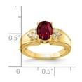 thumbnail image 2 of Primal Gold 14 Karat Yellow Gold 8x6mm Oval Created Ruby and Diamond Ring, 2 of 3