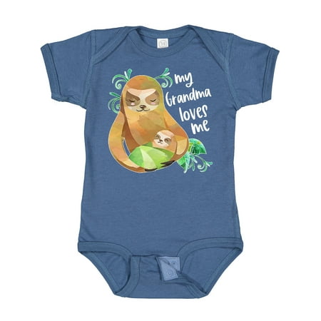 

Inktastic My Grandma Loves Me Cute Sloth and Baby Gift Baby Boy or Baby Girl Bodysuit