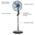 thumbnail image 2 of Rowenta VU5670 Turbo Silence Oscillating 16-Inch Stand Fan Powerful and Quiet with Remote Control,5-Speed, Silver, 2 of 5