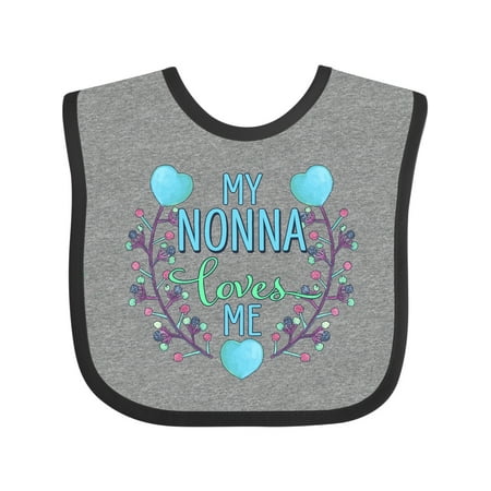

Inktastic My Nonna Loves Me with Flowers and Hearts Gift Baby Boy or Baby Girl Bib