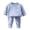 Blue, variant on Bovxnpu Girls Thermal Underwear Set Sleepwear Fleece Crew Neck Thermal Top and Cuffed Pants Base Layer Outfits Set
